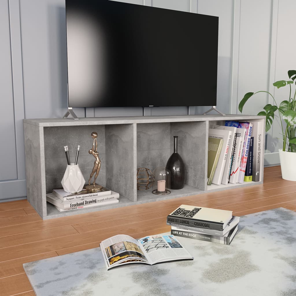Book Cabinet/TV Cabinet Concrete Grey 36x30x114 cm Engineered Wood